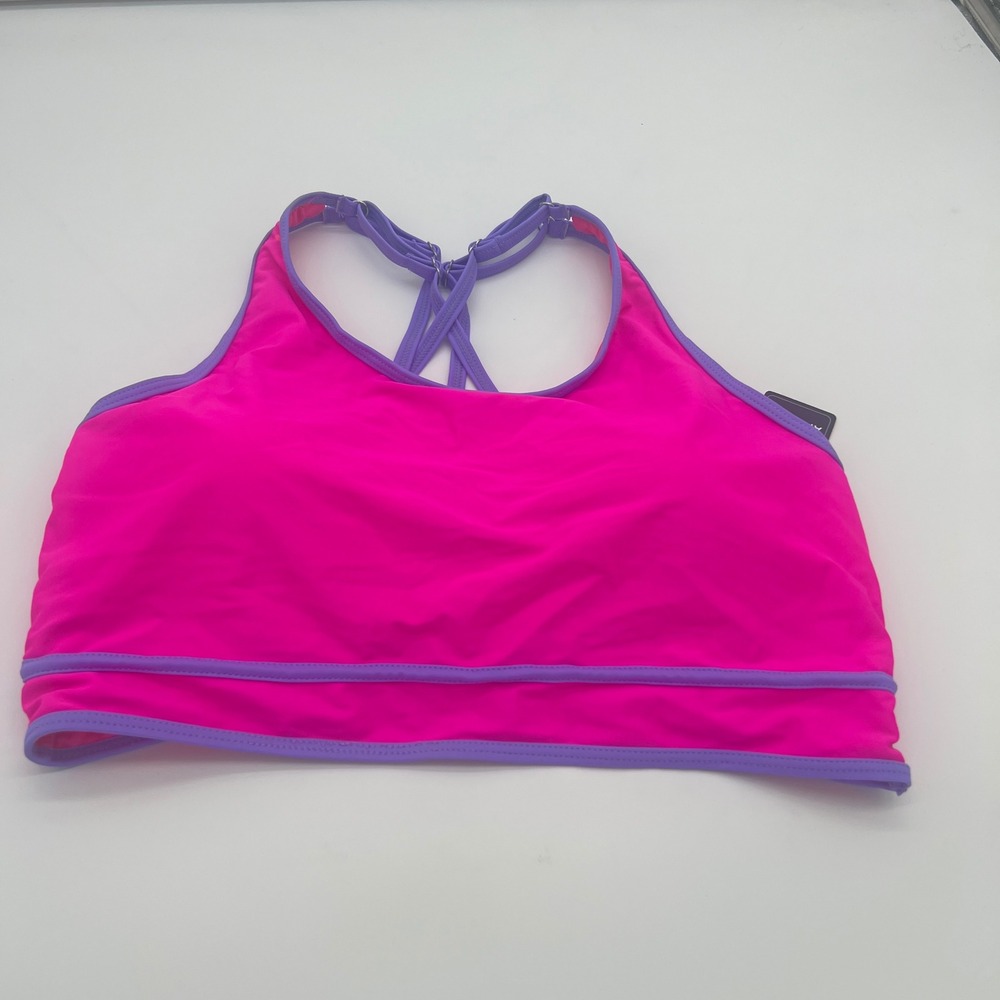BMJL Hot Pink Purple Strappy Back Bikini Top Womens XL New With Tags